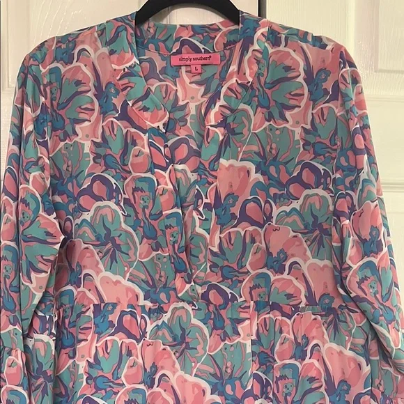 Floral Pink and Blue Maxi Dress - Picture 4 of 8